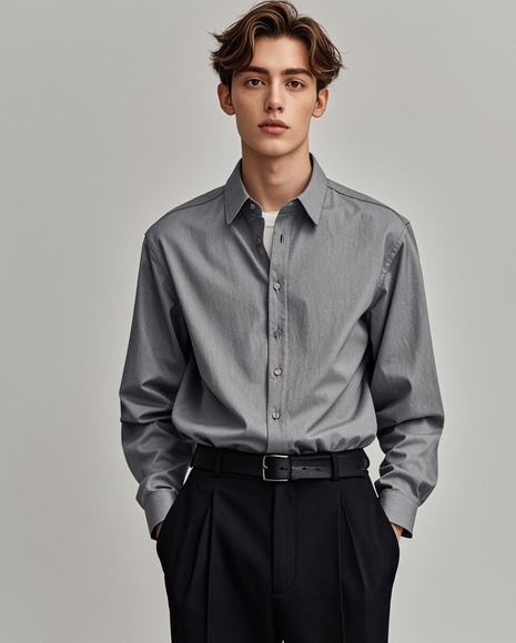 灰色衬衣怎么搭配下身好看(图1)