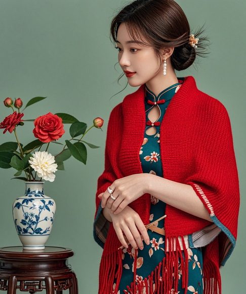 旗袍披肩搭配好看【图】时尚感立马展现(图2)