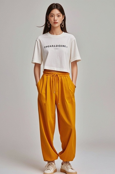 夏季宽松超薄灯笼裤怎么搭配(图1)