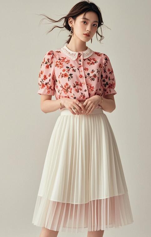 白色纱裙半身裙搭配【图文】(图5)