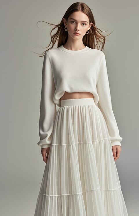 白色纱裙半身裙搭配【图文】(图1)