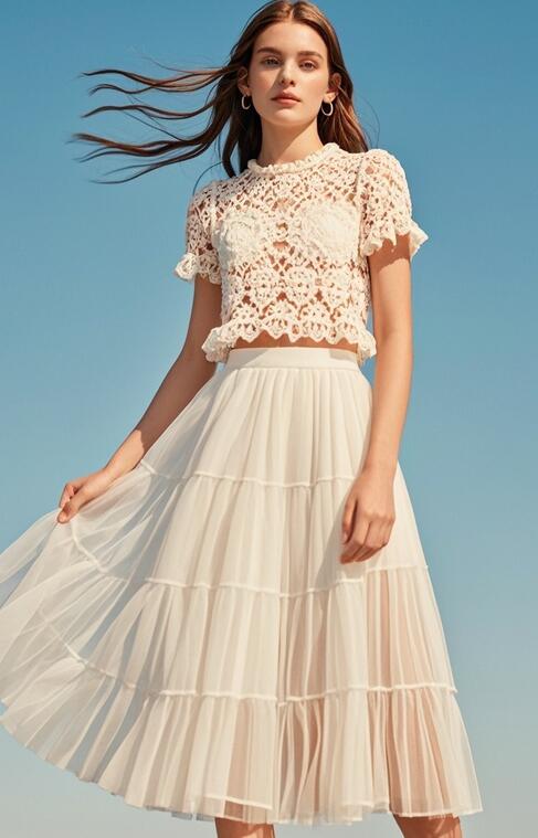 白色纱裙半身裙搭配【图文】(图6)