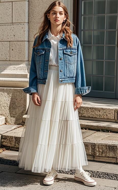 白色纱裙半身裙搭配【图文】(图2)