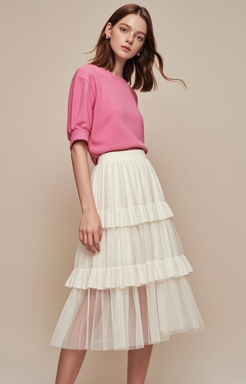 白色纱裙半身裙搭配【图文】(图3)