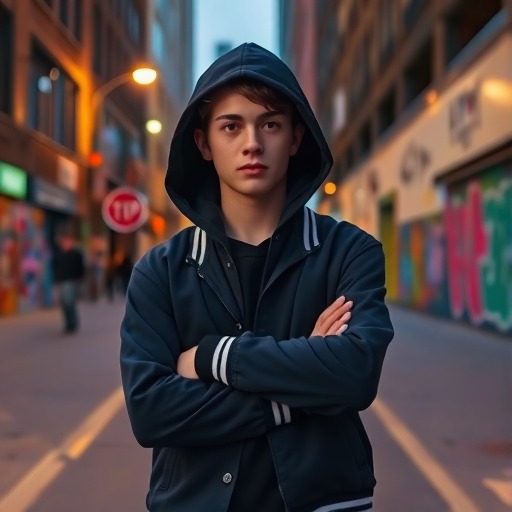 黑色卫衣搭配蓝色棒球服【图文】(图2)