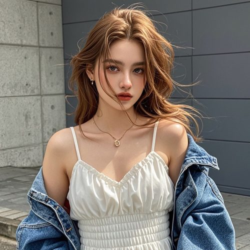 白色吊带裙搭配【图片】(图1)