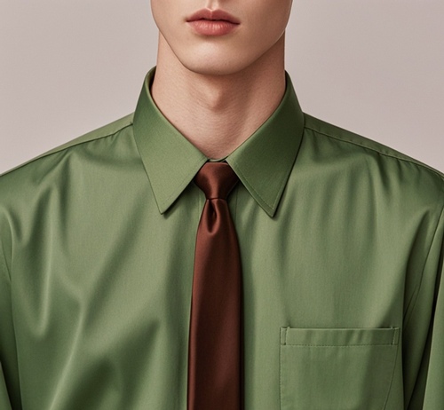 绿衬衫搭配领带【图】(图1)