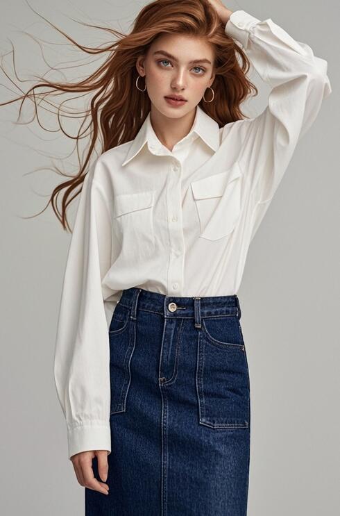 牛仔一步裙搭配【图文】(图1)