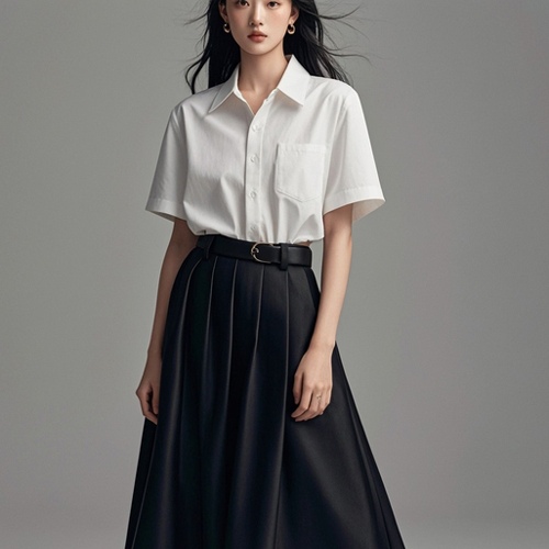 春秋黑色半身裙如何搭配(图1)