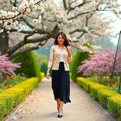 春秋黑色半身裙如何搭配(图3)