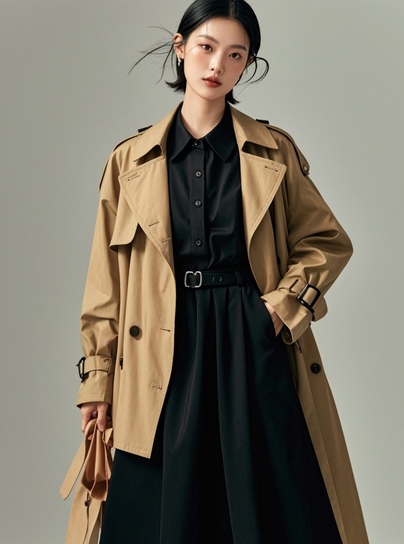 春秋黑色半身裙如何搭配(图5)