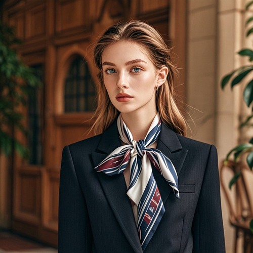 西装搭配丝巾技巧：让造型更显优雅与个性-美派服饰网(图2)