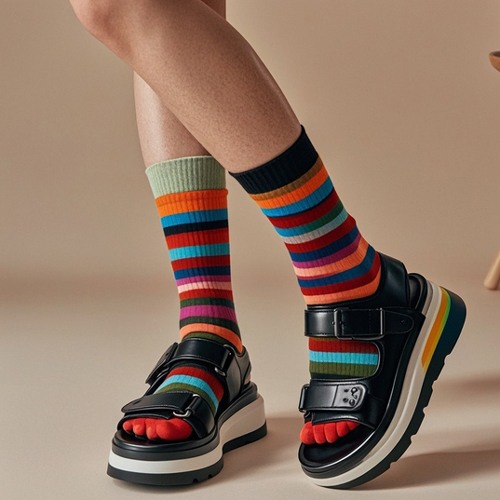 凉鞋配袜子的四大时尚搭配方案-美派服饰网(图2)