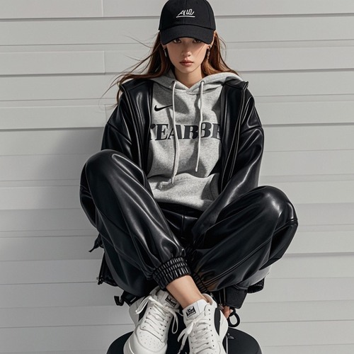 黑色皮夹克五种经典穿搭法 女生必看风格指南-美派服饰网(图3)