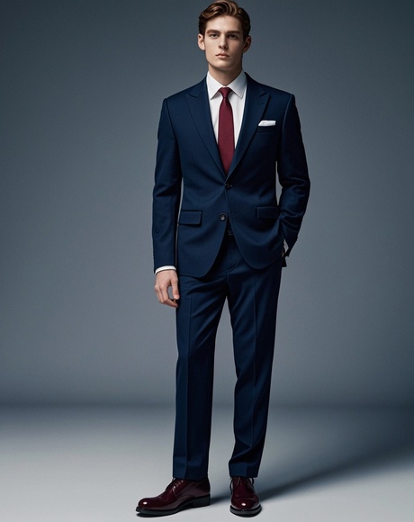 男士藏青色西装搭配【图片】(图1)