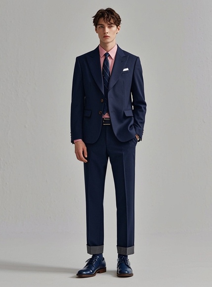 男士藏青色西装搭配【图片】(图2)