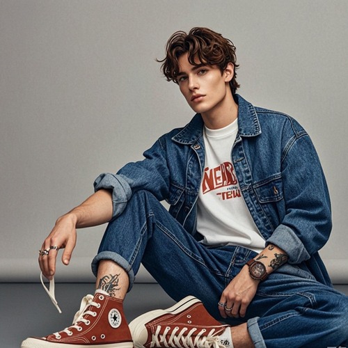 男生高帮帆布鞋5种经典搭法 潮流穿搭秘籍-美派服饰网(图1)