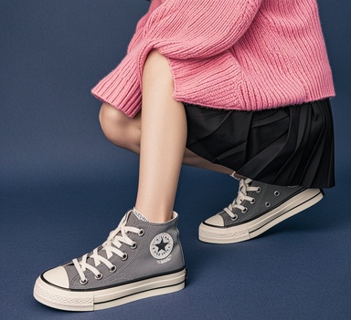 灰色高帮帆布鞋百搭指南：解锁时尚穿搭新灵感-美派服饰网(图2)