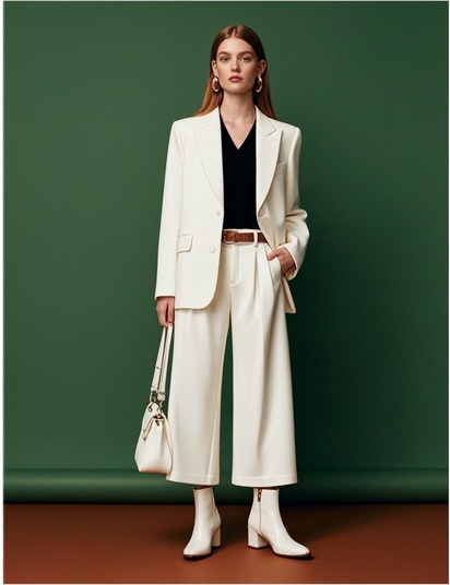 白色短靴搭配裤子全攻略 五种风格混搭技巧-美派服饰网(图2)