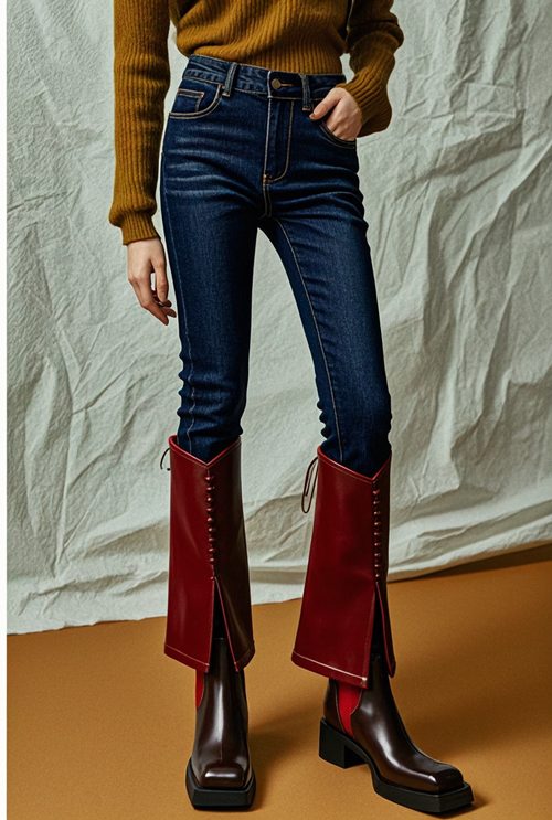 长靴搭配牛仔裤：五种造型打造显高显瘦风格-美派服饰网(图3)