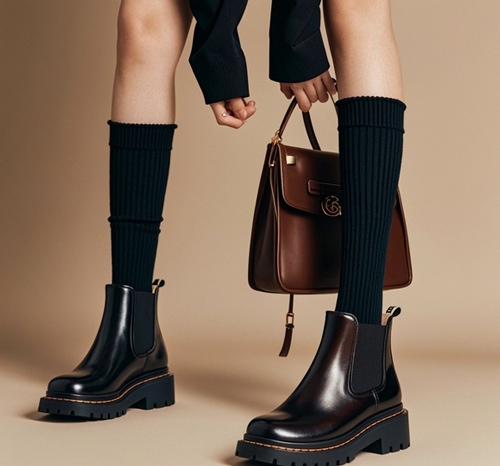 短靴配长袜：五种独特搭配展现多变风格-美派服饰网(图3)