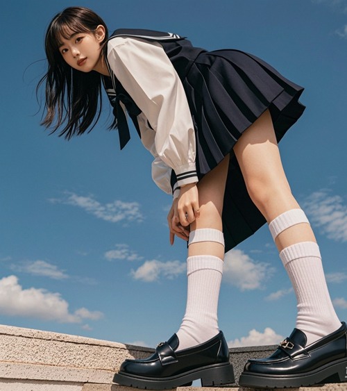 jk制服搭配小皮鞋【图文】(图1)