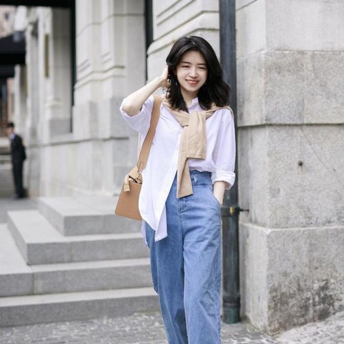 白色衬衣搭配阔腿裤的三种经典穿法-美派服饰网(图2)