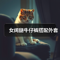 女阔腿牛仔裤搭配外套（图1）